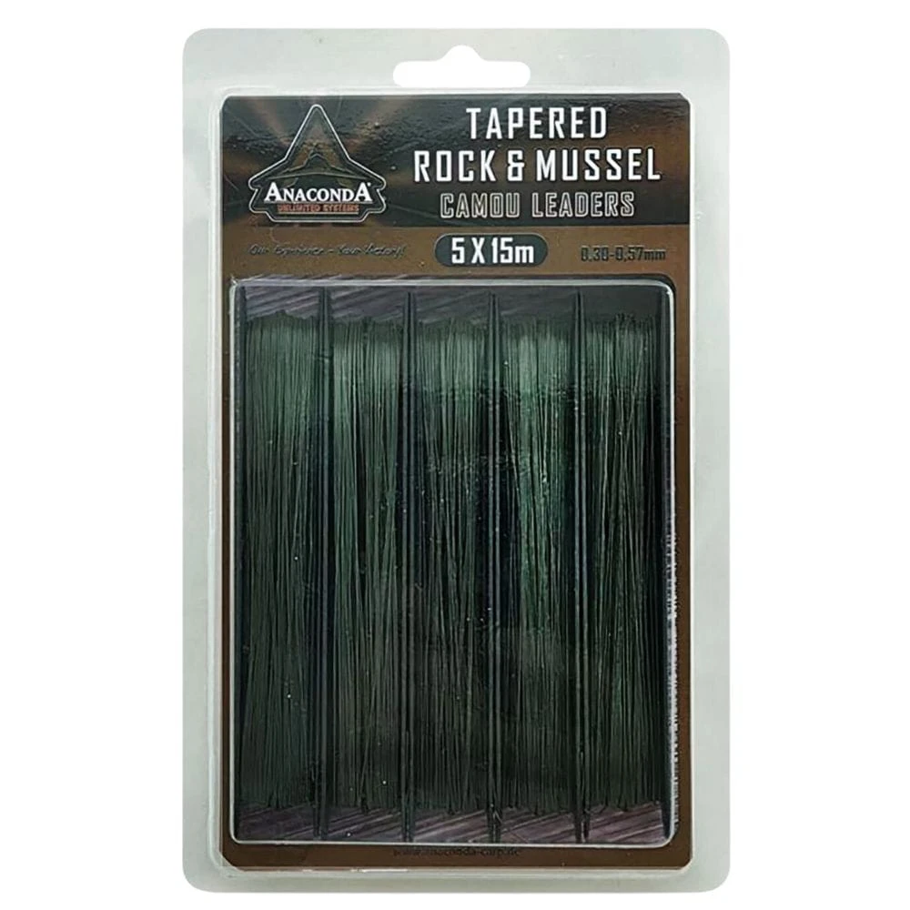 Anaconda Tapered Rock & Mussel Camou Leaders 0,30-0,57 Mm 1 Anaconda Tapered Rock & Mussel Camou Leaders 0,30-0,57 Mm
