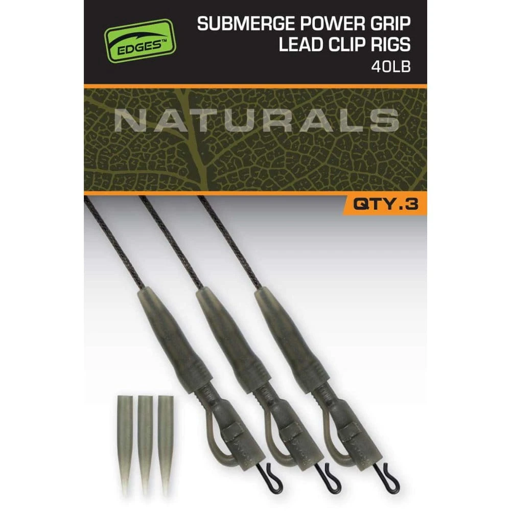 Fox Edges Naturals Submerge Power Grip Lead Clip Rigs 18,1 Kg (40 Lbs) 1 Fox Edges Naturals Submerge Power Grip Lead Clip Rigs 18,1 Kg (40 Lbs)