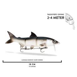 RenkyOne 18 Cm (7") 145g Slow Sinking White Fish 1 Stück -Professionelles Angelausrüstungsgeschäft renkyone hybrid fishing lure 7 ca 18 cm white fish 4