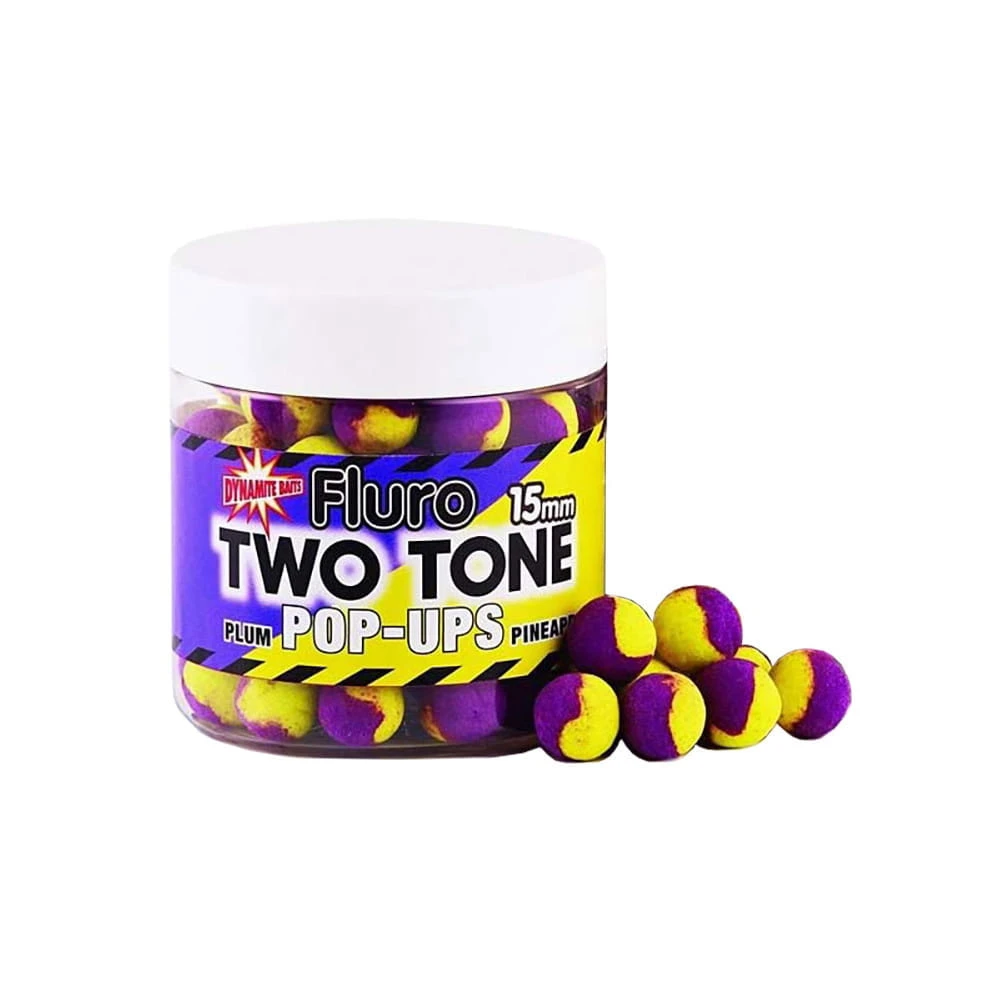 Dynamite Baits Two Tone Pop Ups Plum & Pineapple 15mm 1 Dose 1 Dynamite Baits Two Tone Pop Ups Plum & Pineapple 15mm 1 Dose