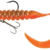 Relax XXL Grub 27 Cm (11") Orange Klar-Gold Schwarz-Glitter 1 Stück Montiert HMEG 16/0 240g, Mit Beihänger