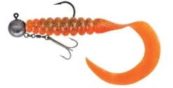 Relax XXL Grub 27 Cm (11") Orange Klar-Gold Schwarz-Glitter 1 Stück Montiert HMEG 16/0 240g, Mit Beihänger